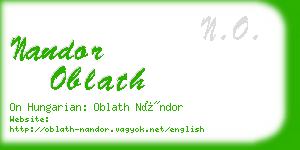 nandor oblath business card